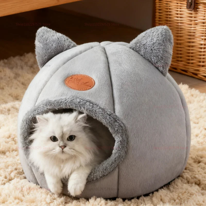Cat Nest Warm And Comfortable Half-Encircling Cat Bed Windproof Warm Pet Nest Bottom Waterproof And Convenient Pet Products