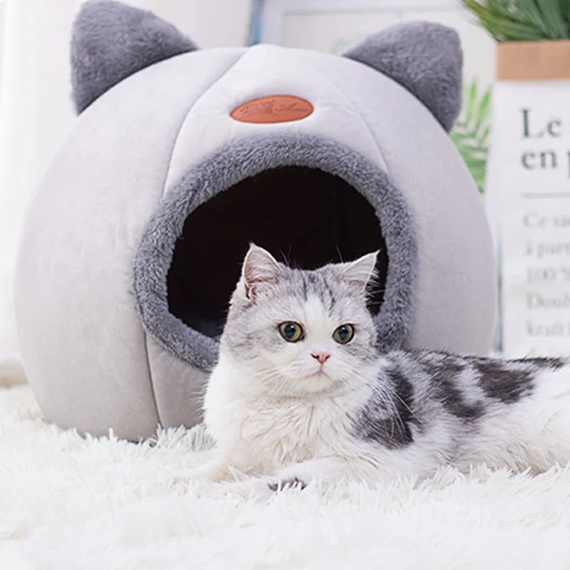 Cat Nest Warm And Comfortable Half-Encircling Cat Bed Windproof Warm Pet Nest Bottom Waterproof And Convenient Pet Products