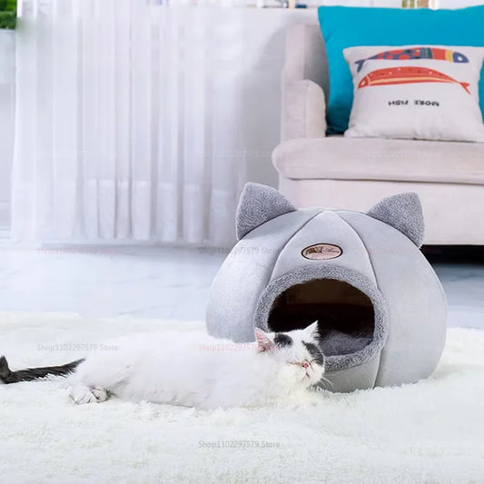 Cat Nest Warm And Comfortable Half-Encircling Cat Bed Windproof Warm Pet Nest Bottom Waterproof And Convenient Pet Products