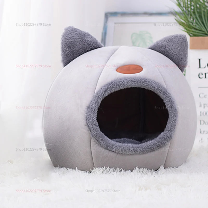 Cat Nest Warm And Comfortable Half-Encircling Cat Bed Windproof Warm Pet Nest Bottom Waterproof And Convenient Pet Products
