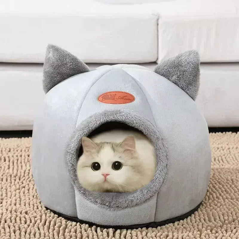 Cat Nest Warm And Comfortable Half-Encircling Cat Bed Windproof Warm Pet Nest Bottom Waterproof And Convenient Pet Products