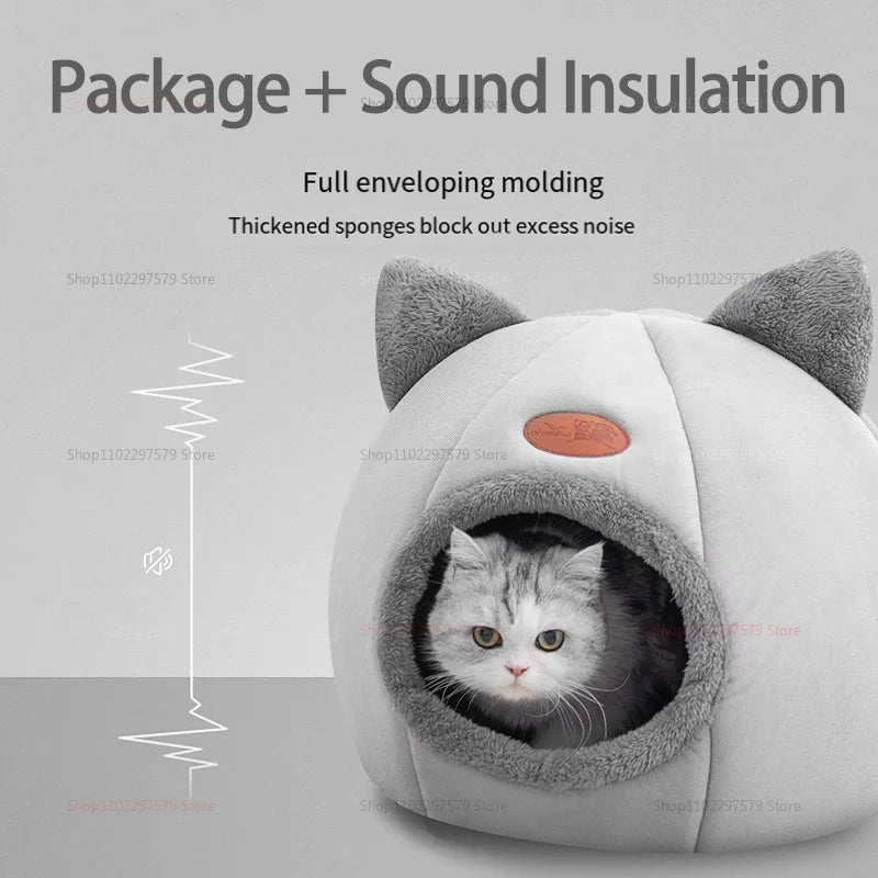 Cat Nest Warm And Comfortable Half-Encircling Cat Bed Windproof Warm Pet Nest Bottom Waterproof And Convenient Pet Products