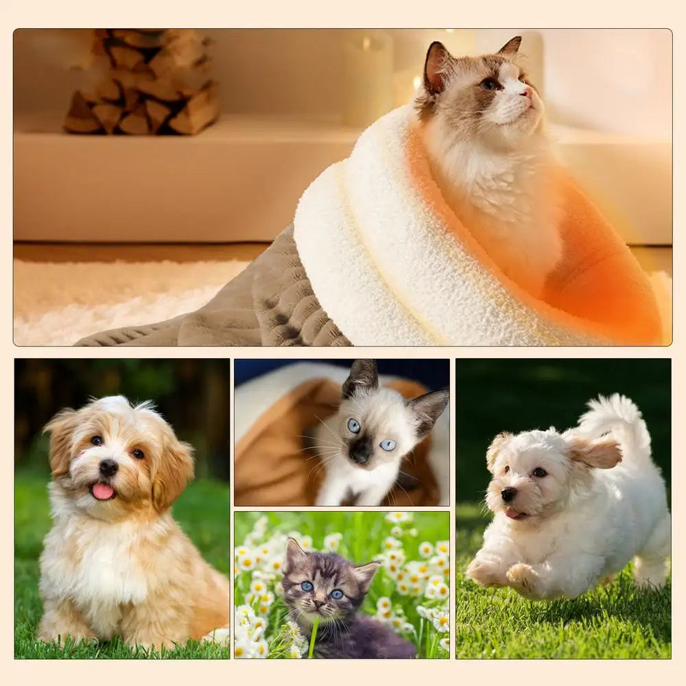 Cat Cave Sleeping Bag Pet Mat Winter Thickening Warming Pad Sack Burrowing Cozy Soft Comfortable Bed for Indoor Outdoor Pets
