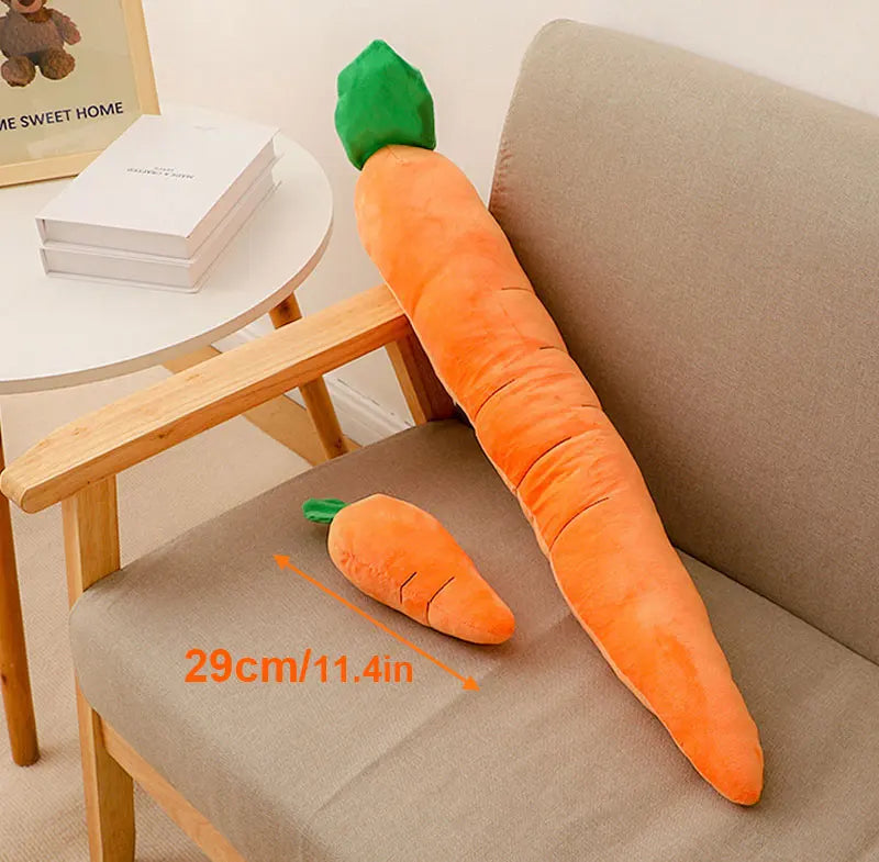 Dog Toy Pet Carrot Plush Toy Vegetable Chew Toy with Sound for Small Medium Dogs Bite-resistant Pet Chew for Dogs