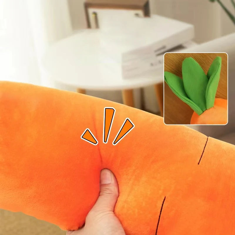 Dog Toy Pet Carrot Plush Toy Vegetable Chew Toy with Sound for Small Medium Dogs Bite-resistant Pet Chew for Dogs