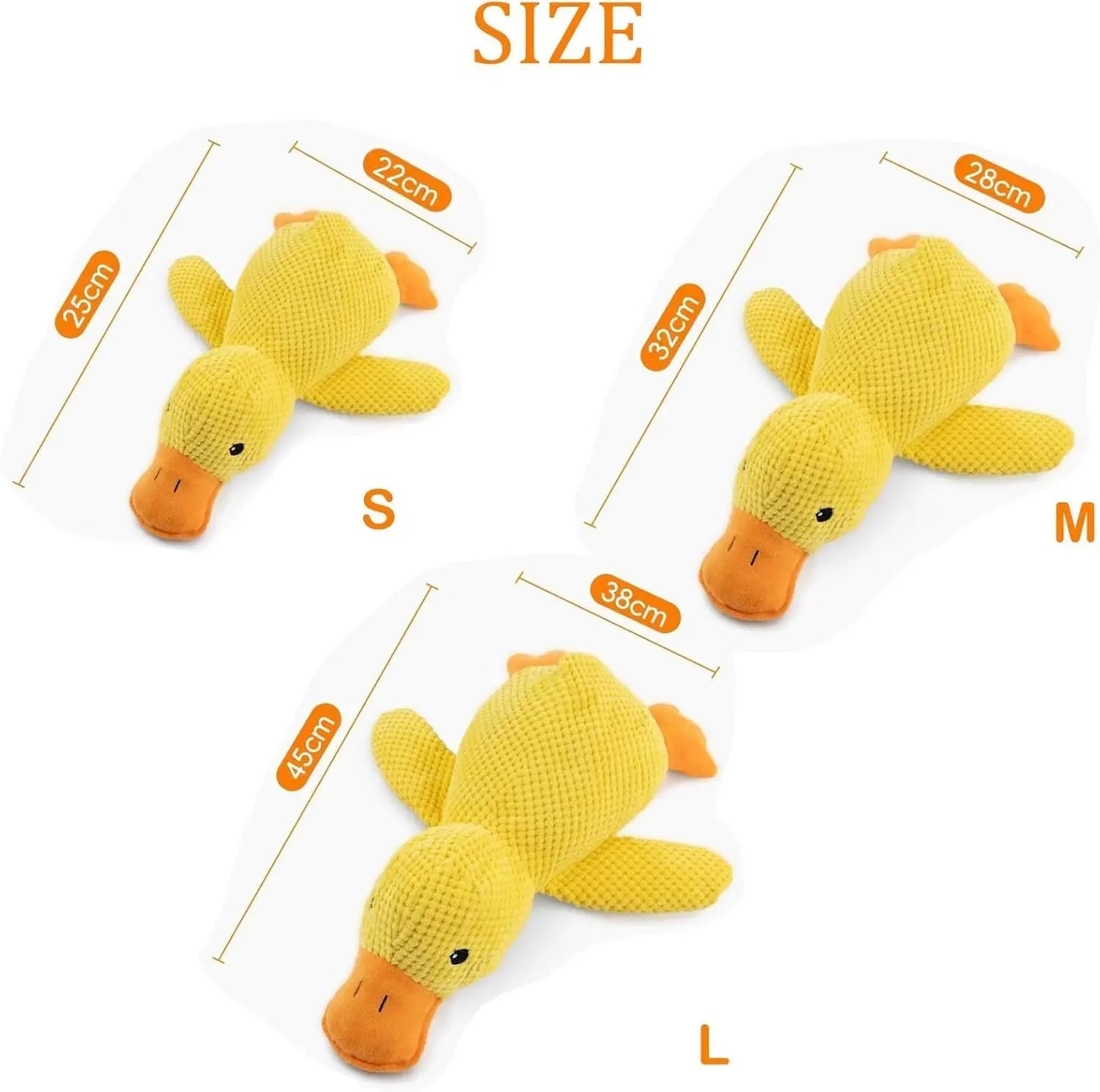 Duck dog toy plush chew resistant durable dog toy with quacking sound teeth grinding relief soft companion for small large dog