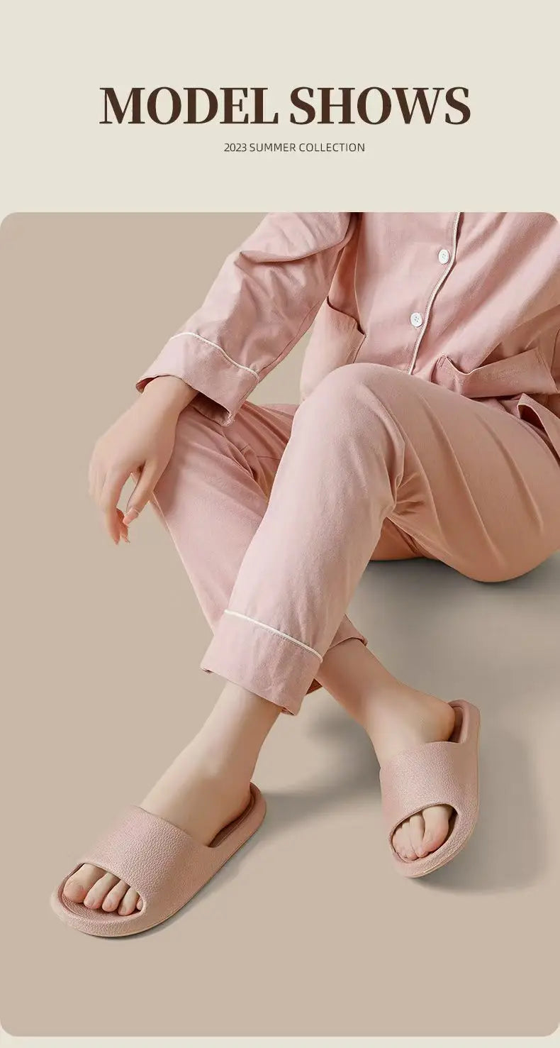 Fashion Women Summer Slippers Lightweight EVA Indoor Slides Comfortable Bathroom Shower Shoes for Home and Couples Casual Wear