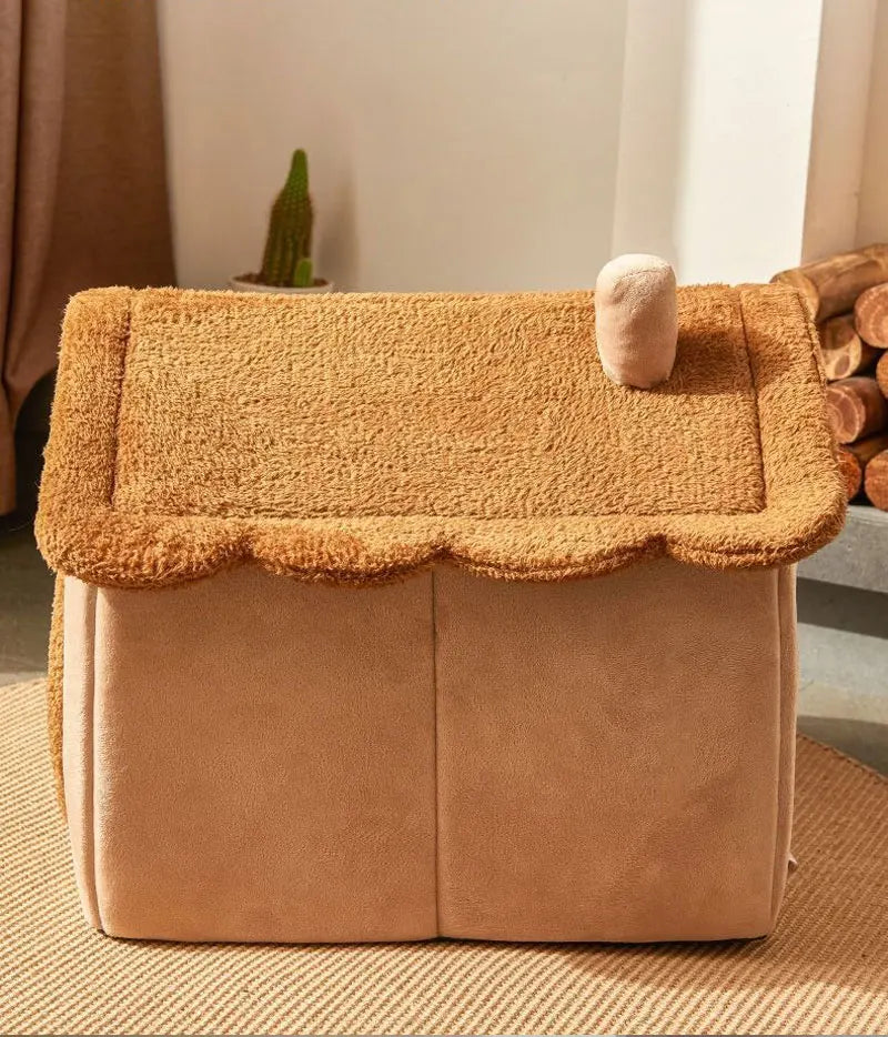 Foldable Pet House Removable Washable Cat Bed Indoor Warm Dog with Pet Bed House Cushion Suitable for Small Medium Large Pets