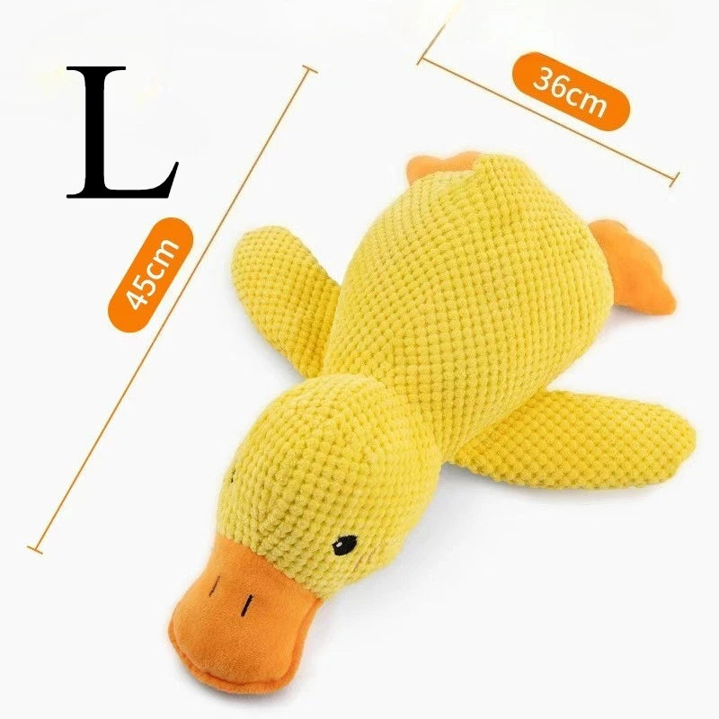 Duck dog toy plush chew resistant durable dog toy with quacking sound teeth grinding relief soft companion for small large dog