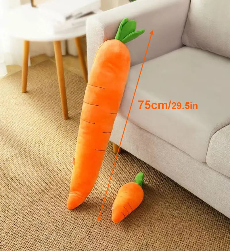 Dog Toy Pet Carrot Plush Toy Vegetable Chew Toy with Sound for Small Medium Dogs Bite-resistant Pet Chew for Dogs